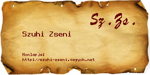 Szuhi Zseni névjegykártya
